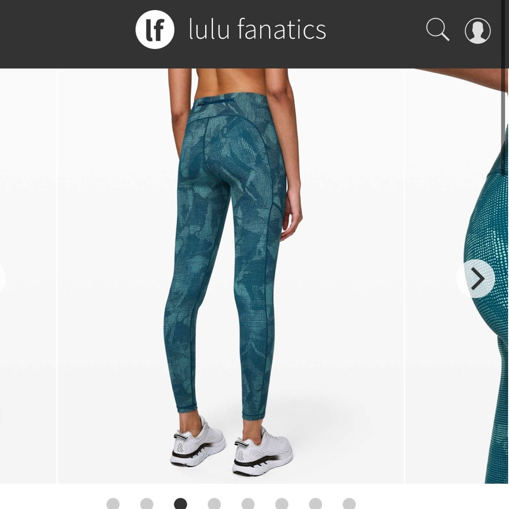 10. Teal Geometric Lululemon NWOT Speed Up Tight Leggings size 6 - Picture 5 of 6